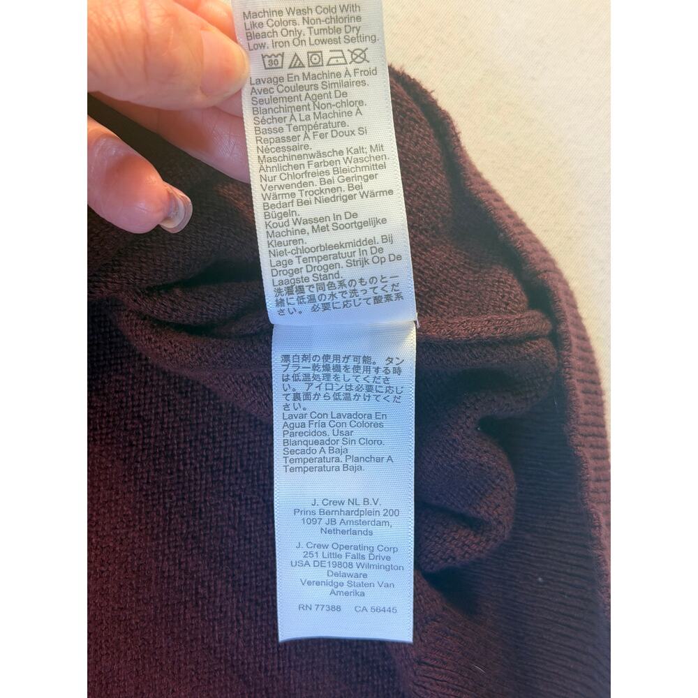 J.Crew BF091 Cotton Quarter-Zip Sweater Burgundy Gray Collar Mens XXL - Picture 7 of 8